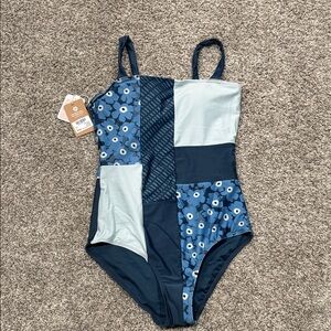 NWT! Nani Swimwear Patchwork One-Piece Swimsuit - Sea Holly